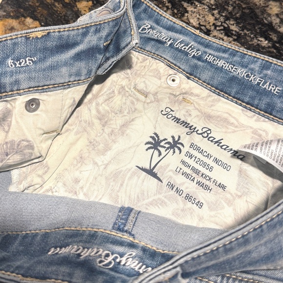 Tommy Bahama Boracay Indigo High-Rise Kick Flare Jeans - Picture 15 of 16